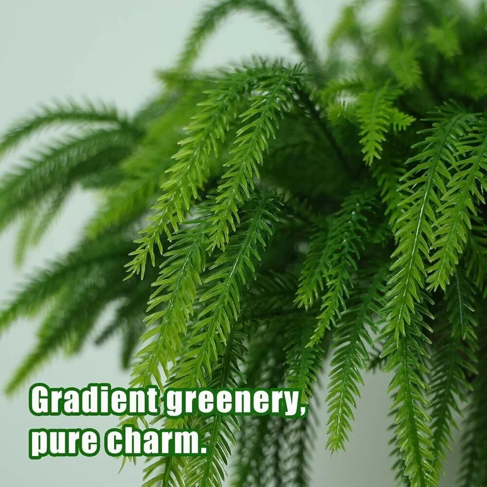 12 Pieces 18 Inch Christmas Norfolk Pine Greenery Branches Home Decorations